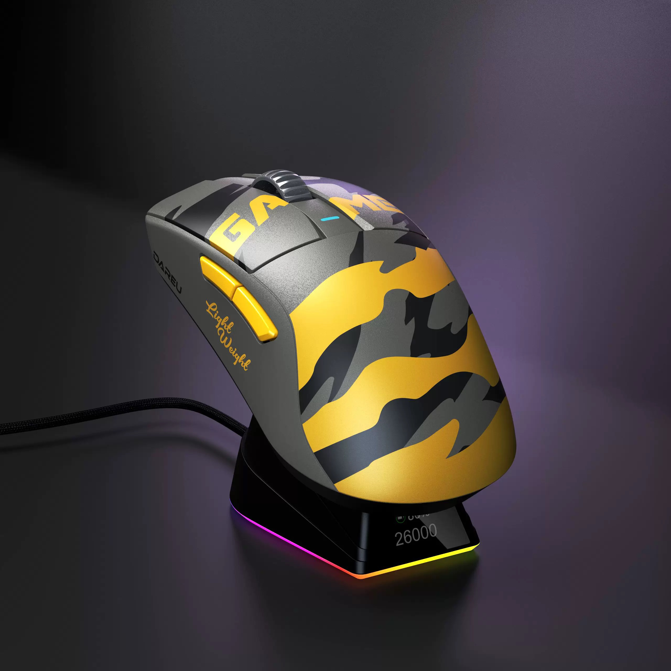 dareu 达尔优cm610v2max台式电脑轻量化无线2.4g双模电竞游戏鼠标